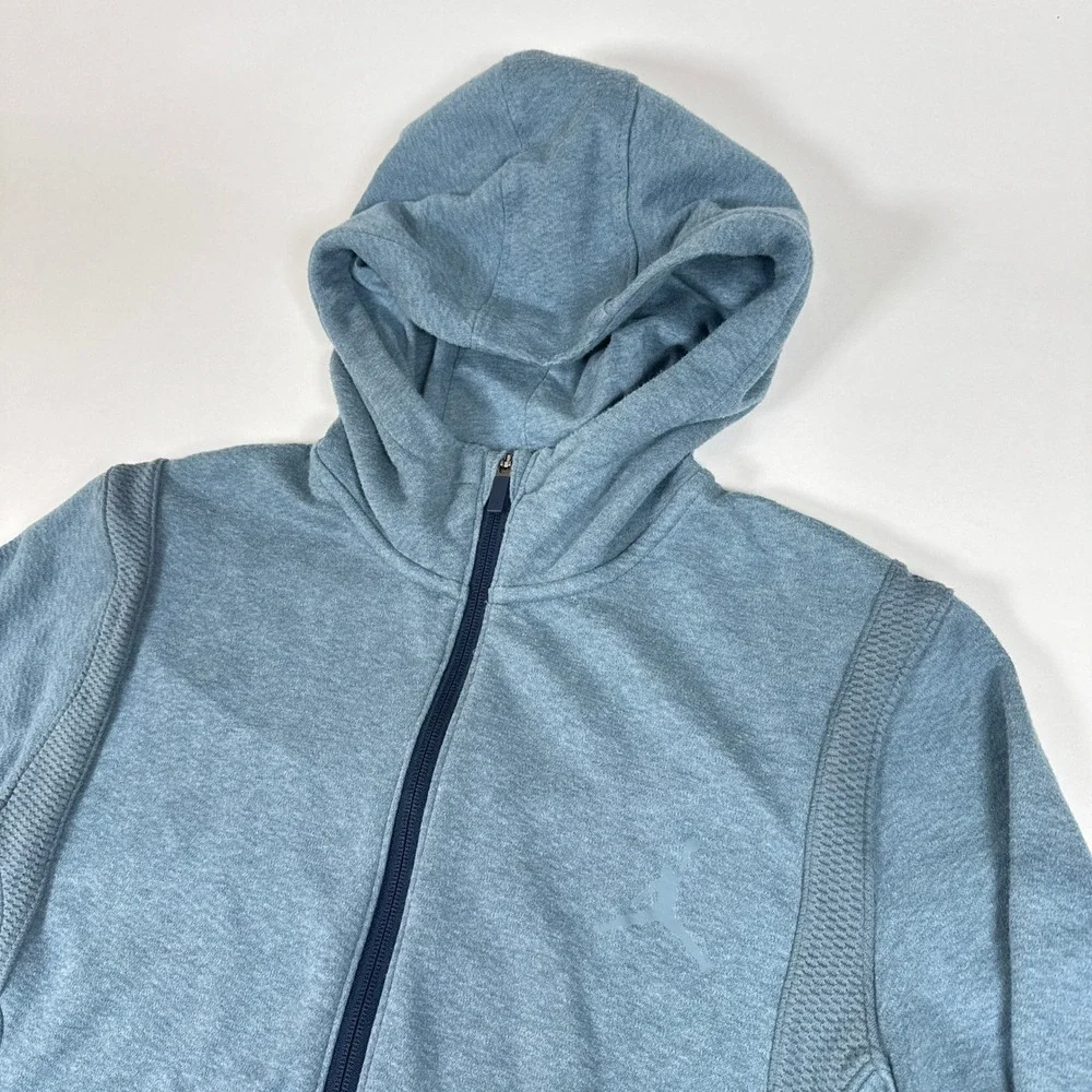 Jordan Hoodie Mens Large Blue Full Zip Textured Panels Athleisure Sporty